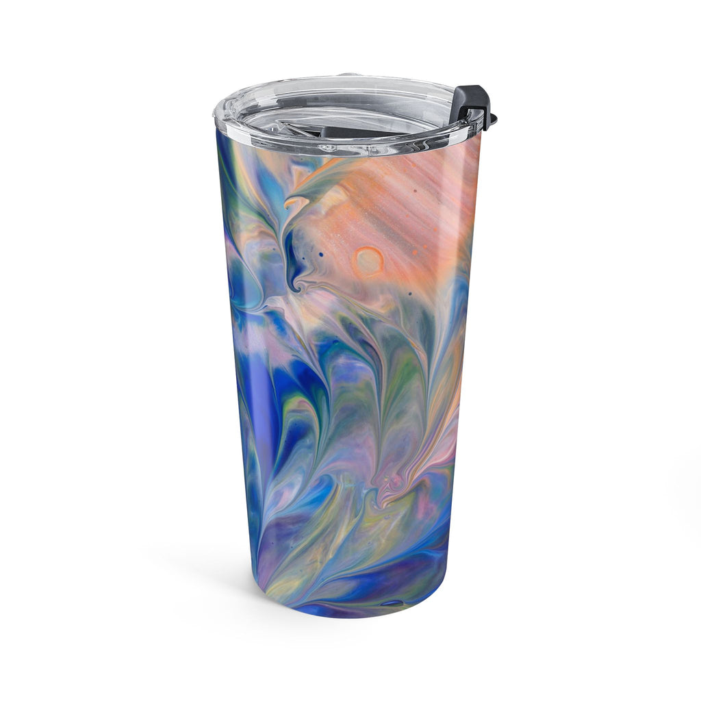 20oz Abstract Swirl Tumbler – Marbleized Sunset & Ocean Travel Cup