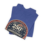 4th of July 250th Anniversary T-Shirt – Vintage American Flag Emblem (1776–2026)