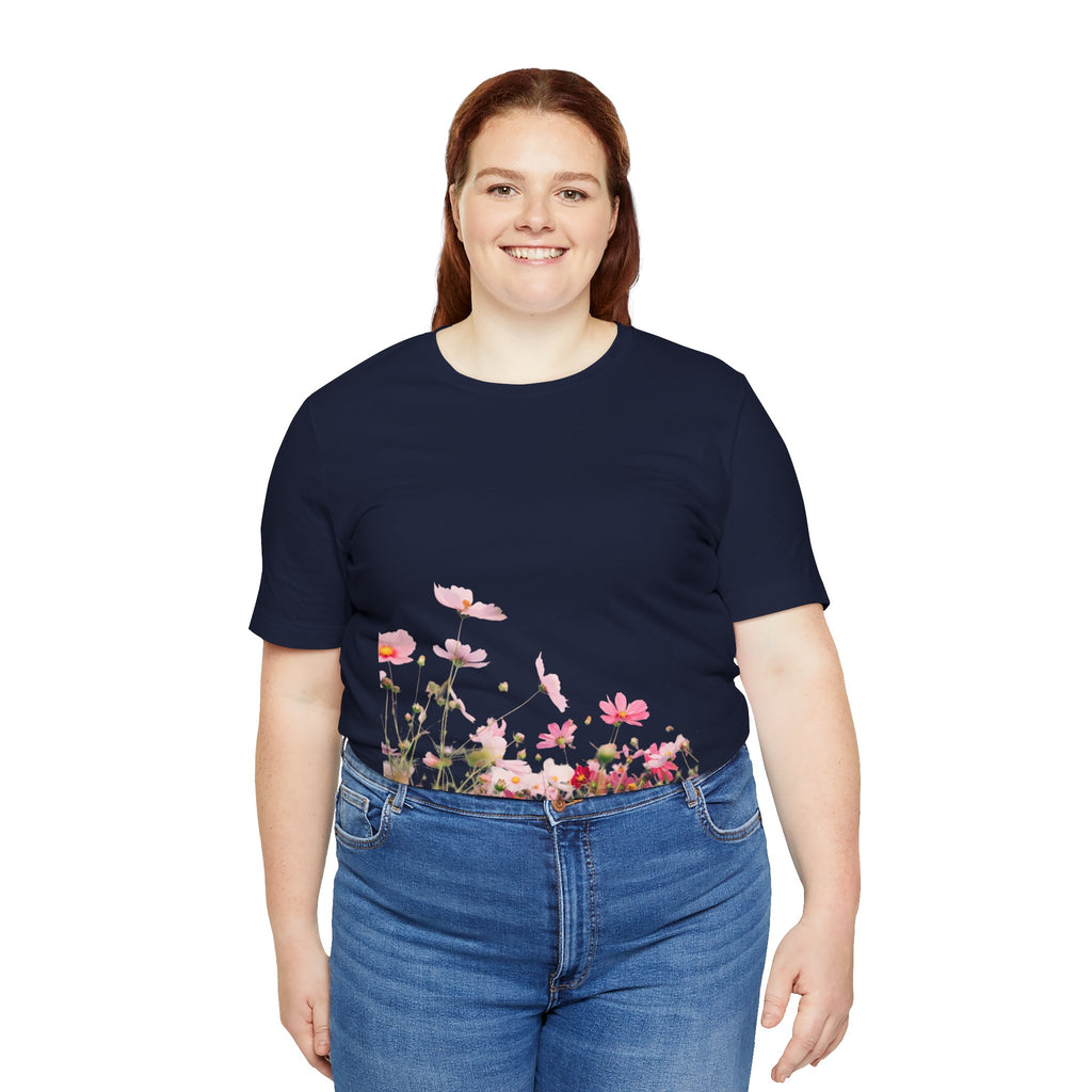 Floral Meadow Tee – Pink Wildflower Field Graphic T-Shirt