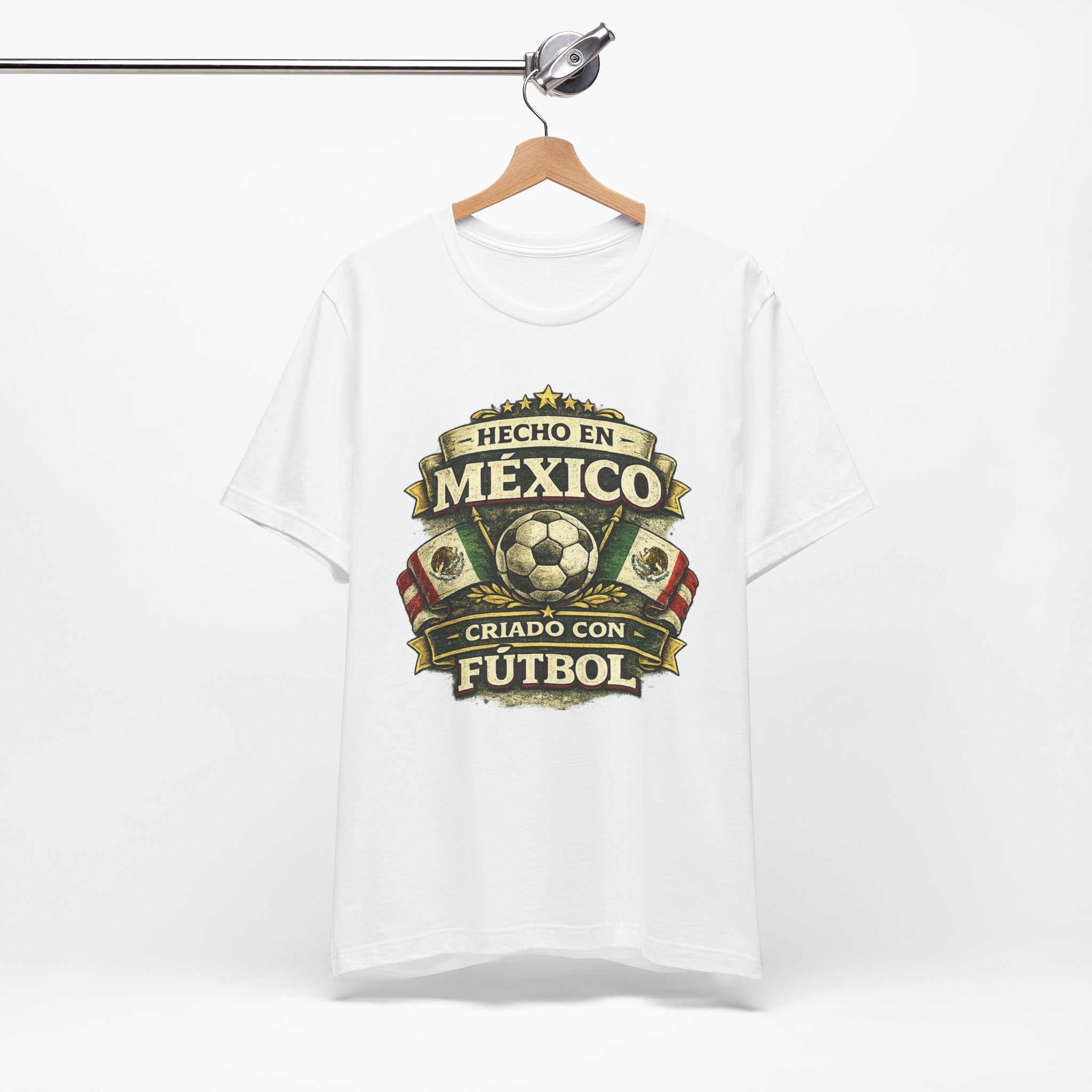 Mexico Soccer T‑Shirt — "Hecho en México, Criado con Fútbol" Vintage Football Tee