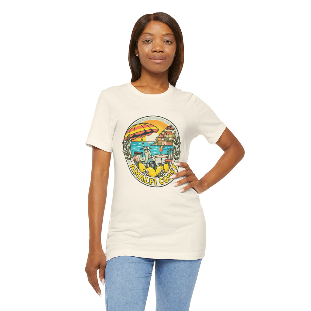 Amalfi Coast Vintage Travel Tee — Scenic Lemon & Vespa Graphic