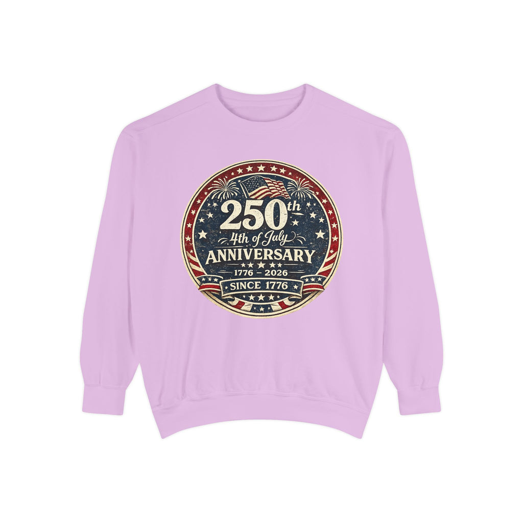 250th 4th of July Anniversary Sweatshirt — Patriotic Independence Day Crewneck