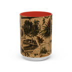 Vintage Natural History Coffee Mug — Botanical & Fossil Illustration Accent Mug