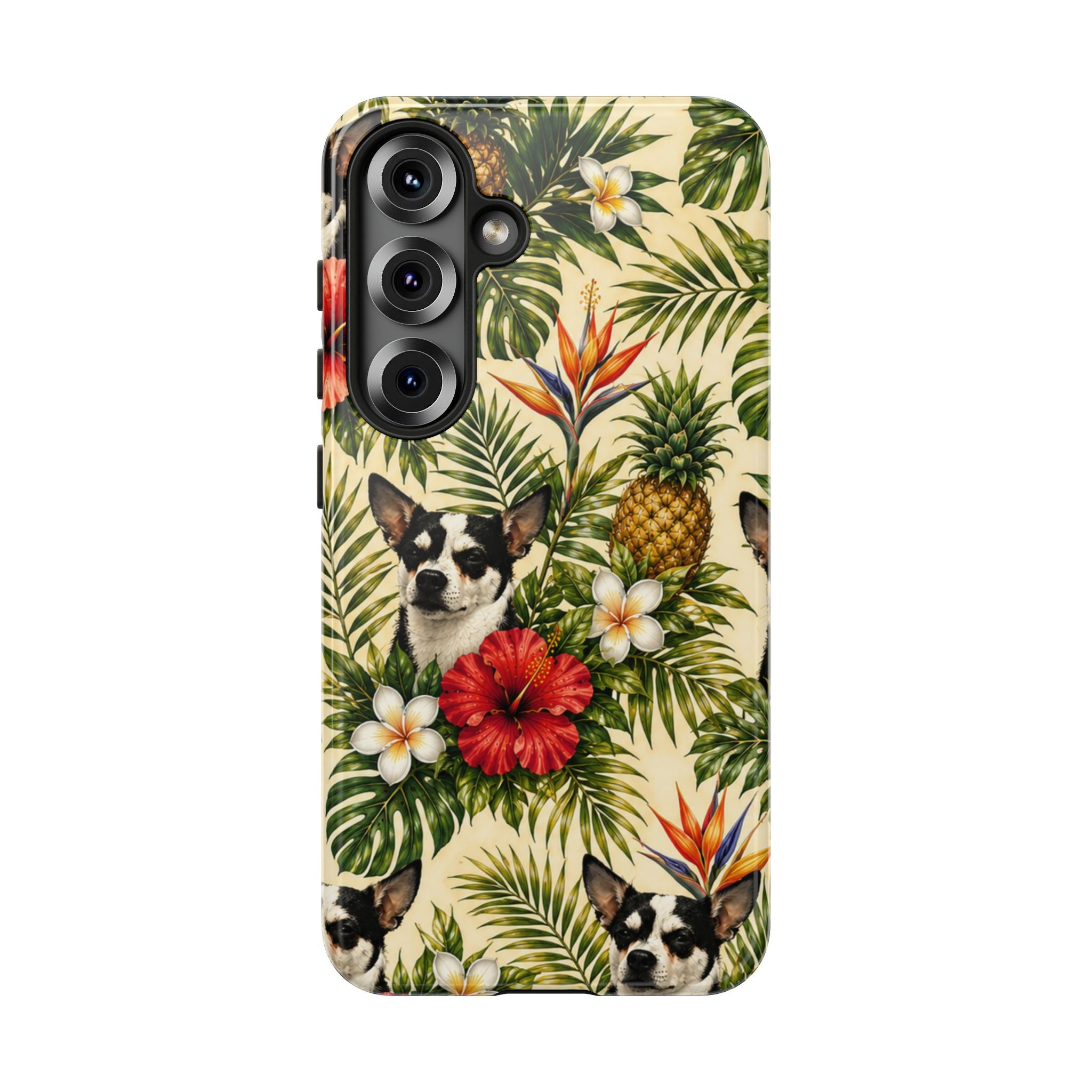 Tropical chihuahua Phone Case — Floral Pineapple Protective Tough Case