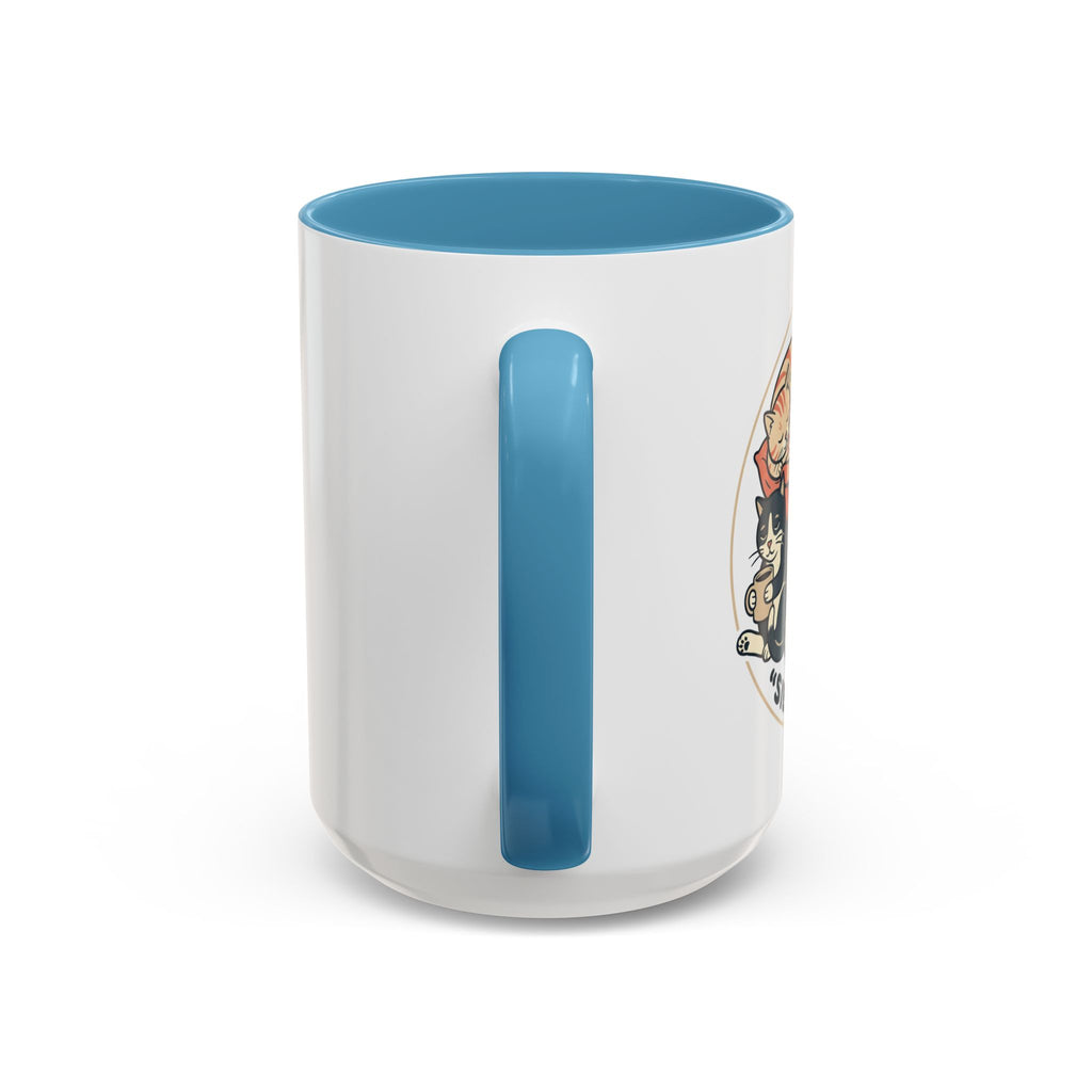 Cat Jester Accent Coffee Mug – Whimsical Vintage Cat Illustration (11/15oz)