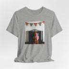 Patriotic Dog T-Shirt - Photo Print with American Flag Bunting