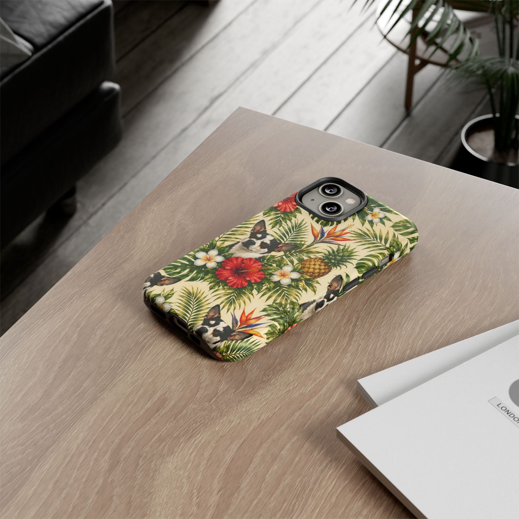 Tropical chihuahua Phone Case — Floral Pineapple Protective Tough Case