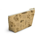 Leonardo Da Vinci  Sketch Accessory Pouch — Leonardo-Inspired T-Bottom Cosmetic Bag