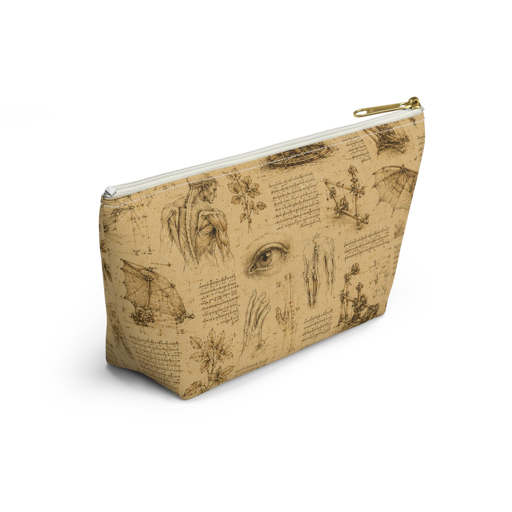 Leonardo Da Vinci  Sketch Accessory Pouch — Leonardo-Inspired T-Bottom Cosmetic Bag