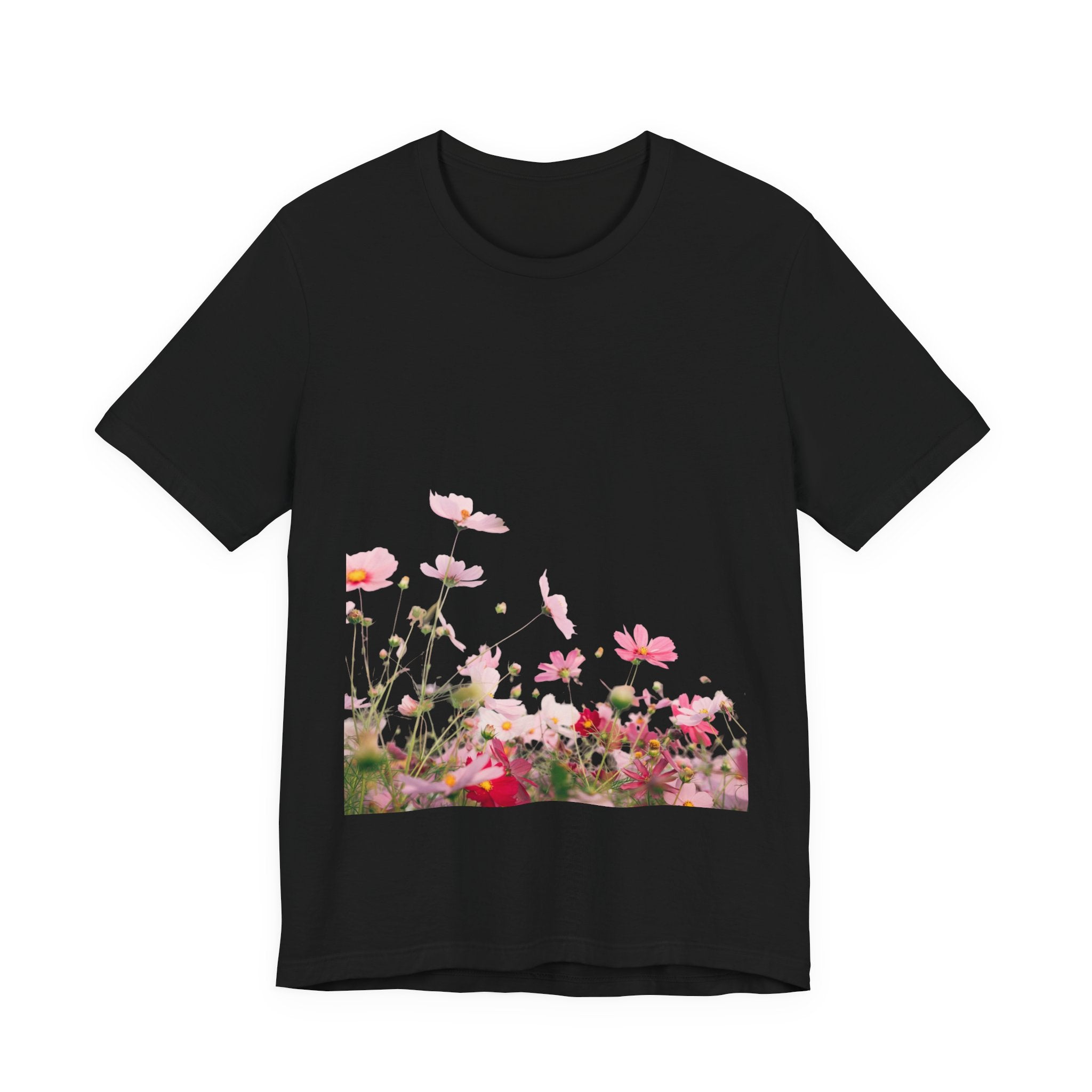 Floral Meadow Tee – Pink Wildflower Field Graphic T-Shirt