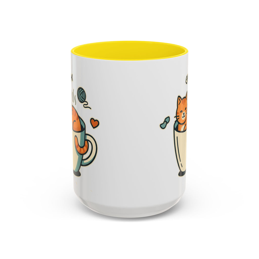 Cat in Cup Coffee Mug — Cute Cat Lover Accent Mug (11/15oz)