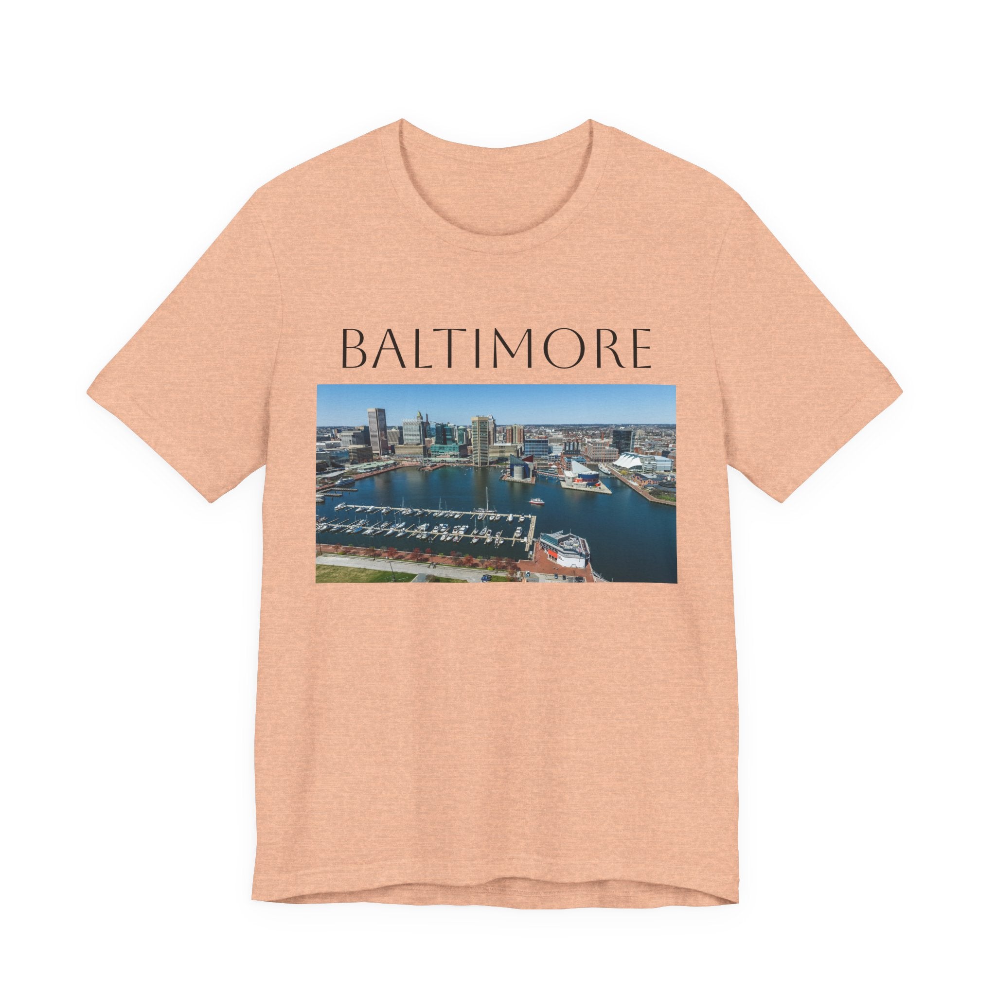Baltimore Skyline Photo Tee — Inner Harbor Cityscape T-Shirt