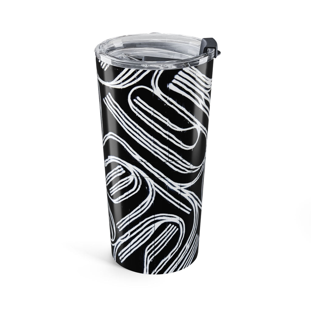 20oz Black & White Abstract Swirl Tumbler