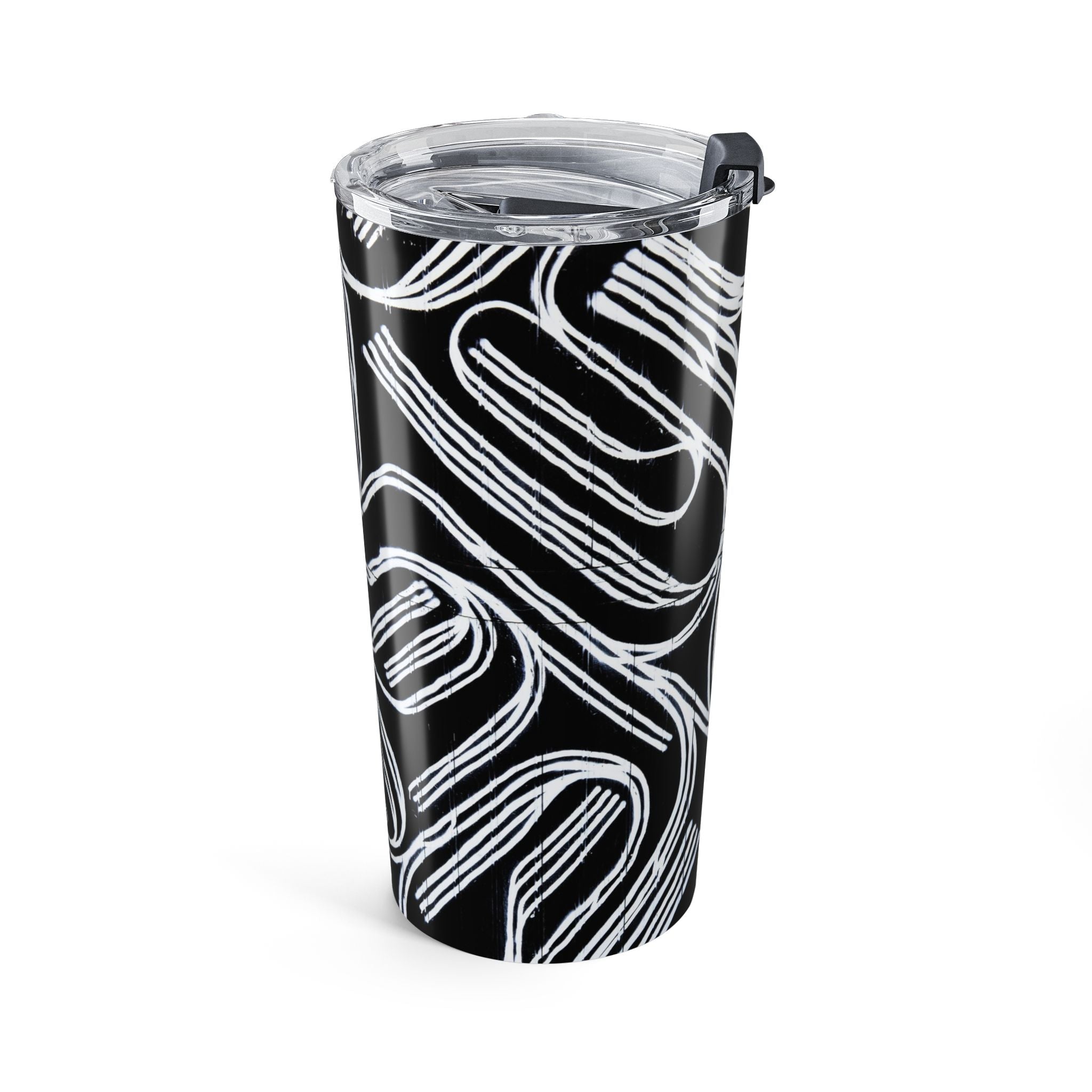 20oz Black & White Abstract Swirl Tumbler