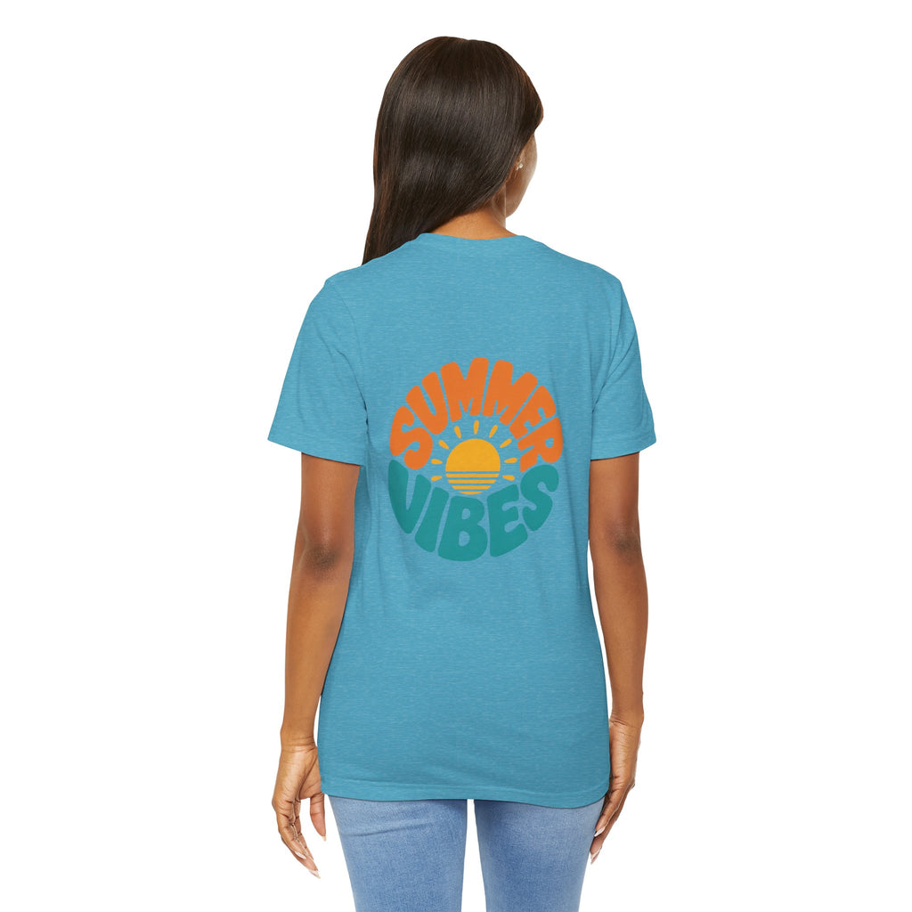 Summer Vibes Tee — Retro Sun Graphic Back Print
