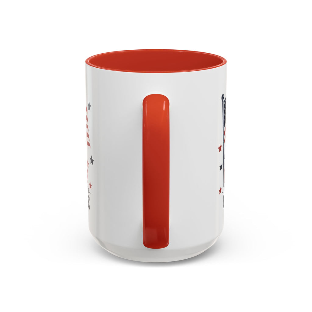 Patriotic Coffee Mug — "Land of the Free Because of the Brave" Accent Mug