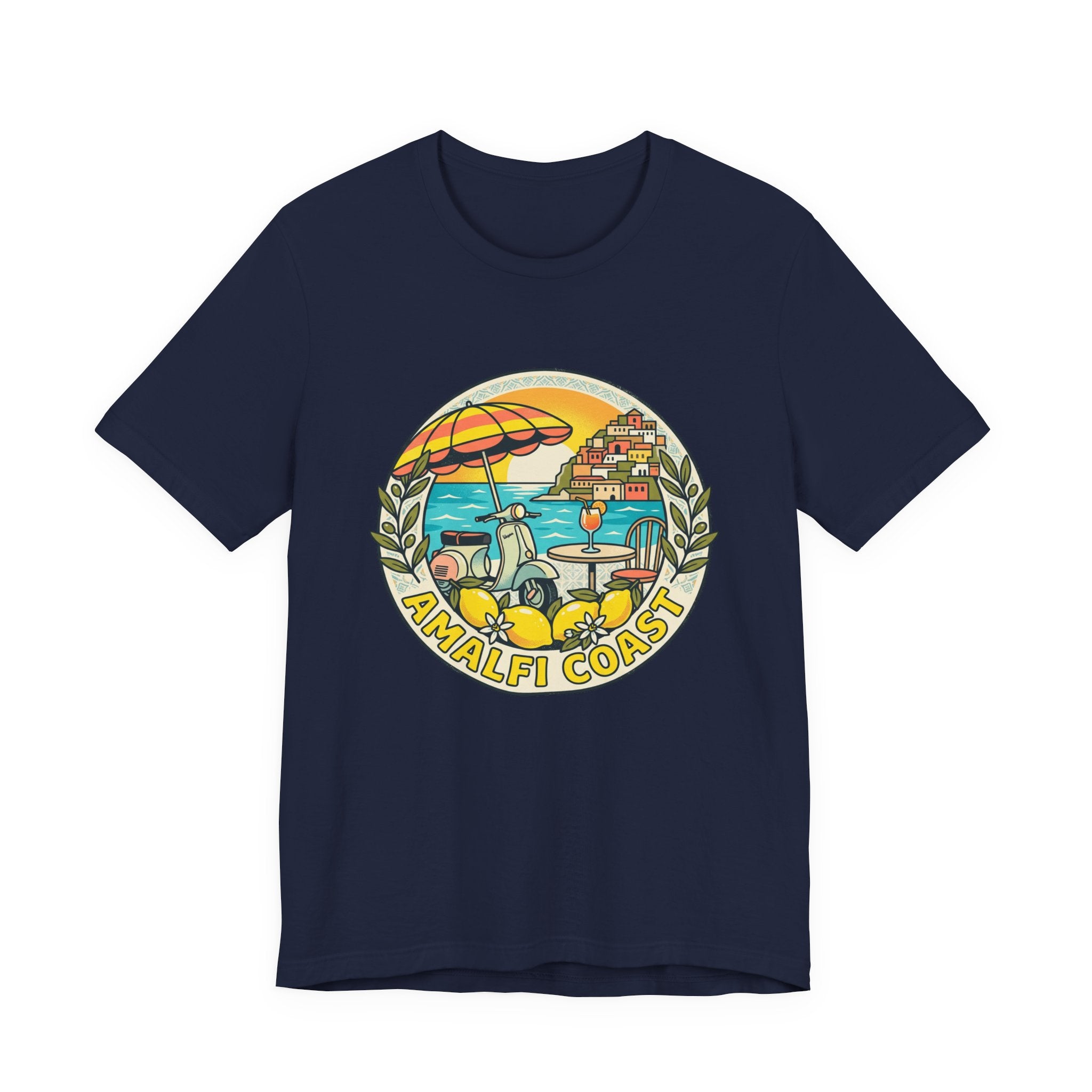 Amalfi Coast Vintage Travel Tee — Scenic Lemon & Vespa Graphic
