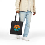 Summer Vibes Tote Bag – Retro Sun Graphic Cotton Canvas Tote