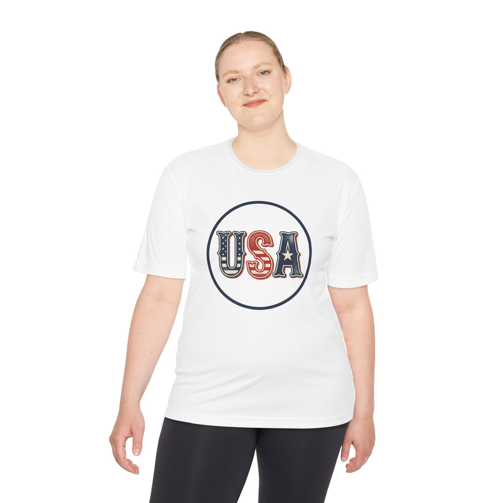 USA Patriotic Tee — Retro Stars & Stripes Moisture-Wicking Shirt