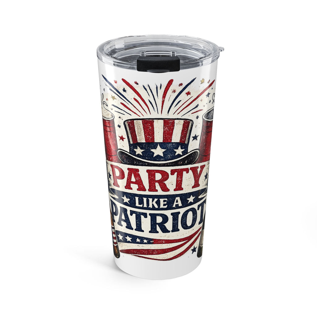 Party Like a Patriot 20oz Tumbler — American Flag Fourth of July Travel Cup
