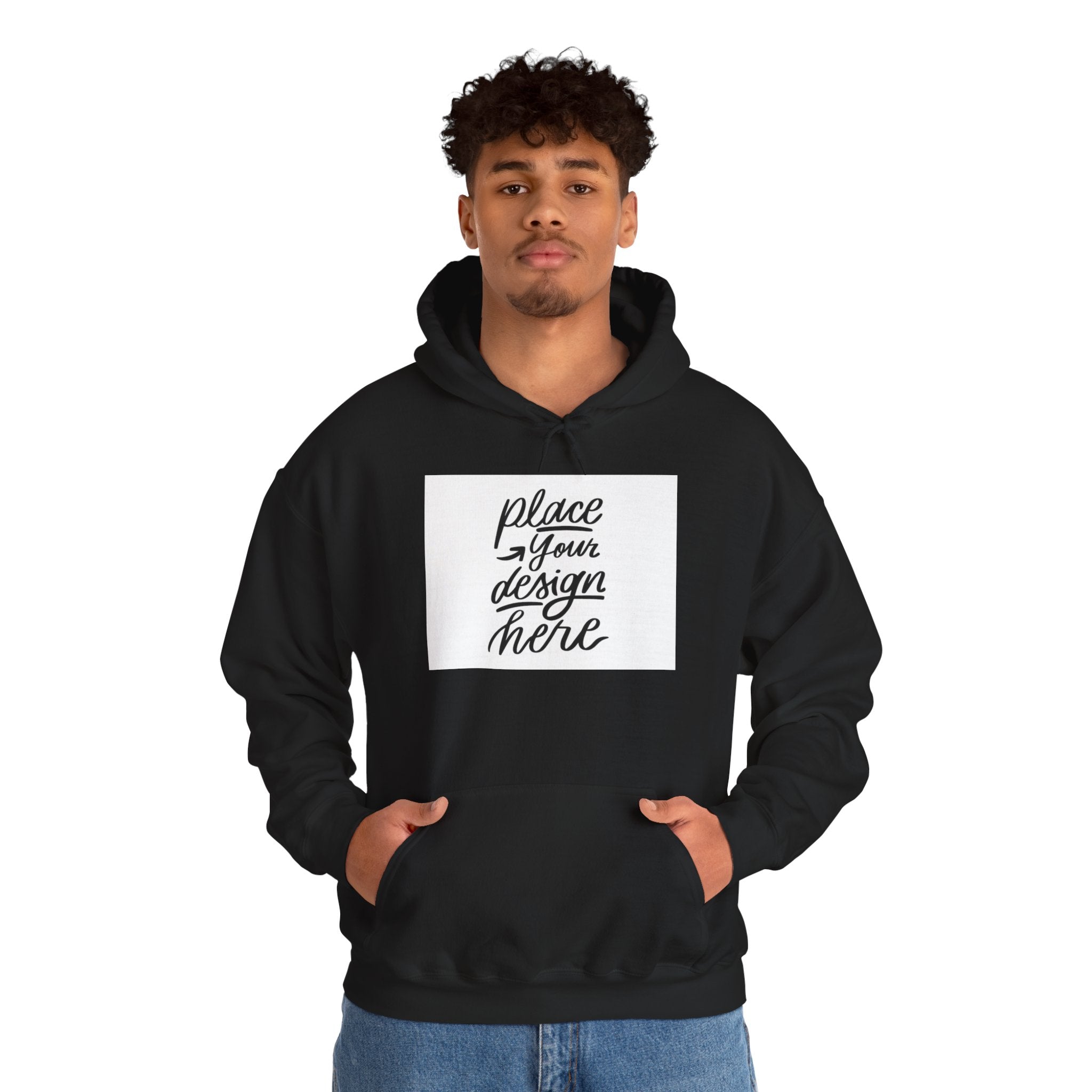 Classic Hoodie with Centered Design – 'Place Your Design Here'