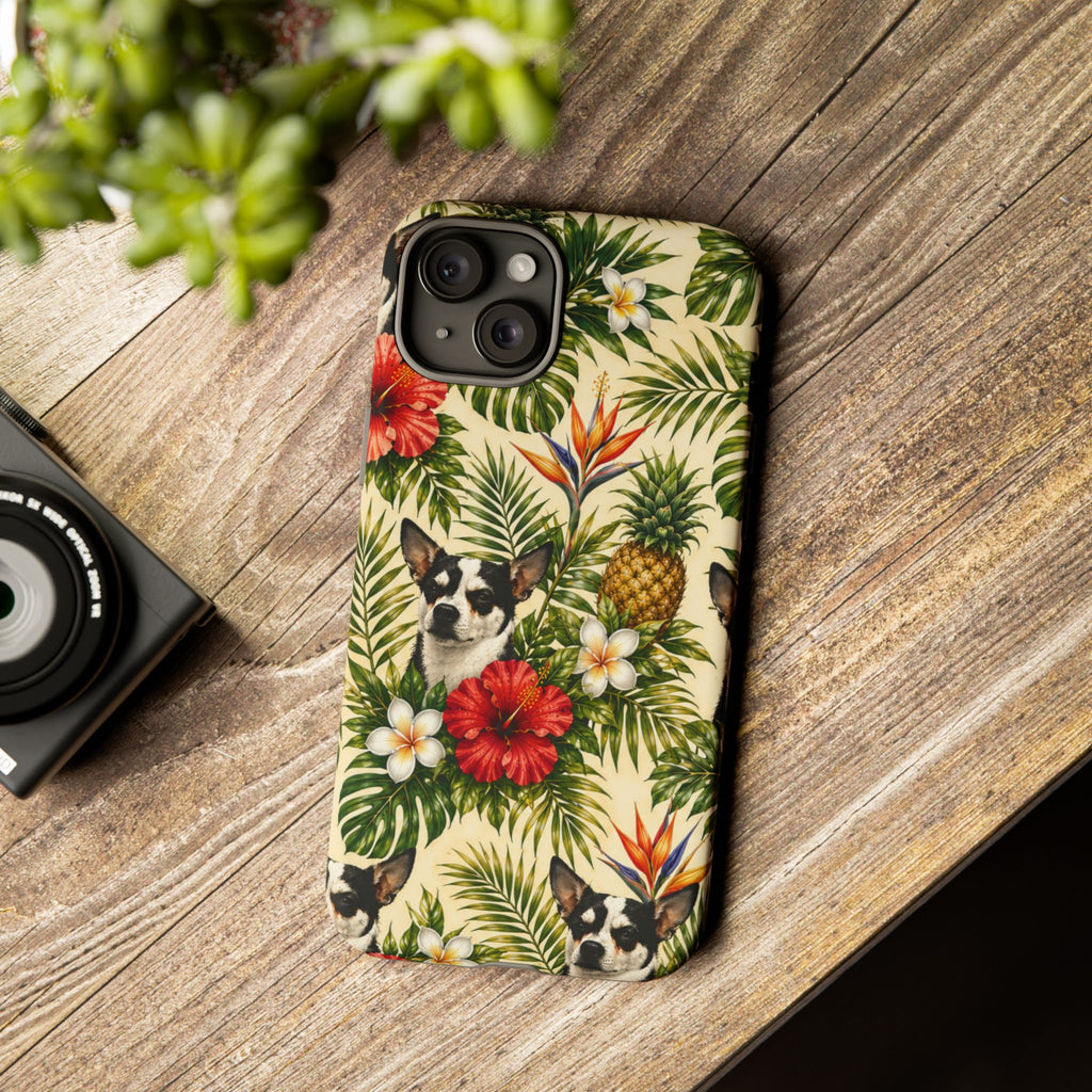 Tropical chihuahua Phone Case — Floral Pineapple Protective Tough Case