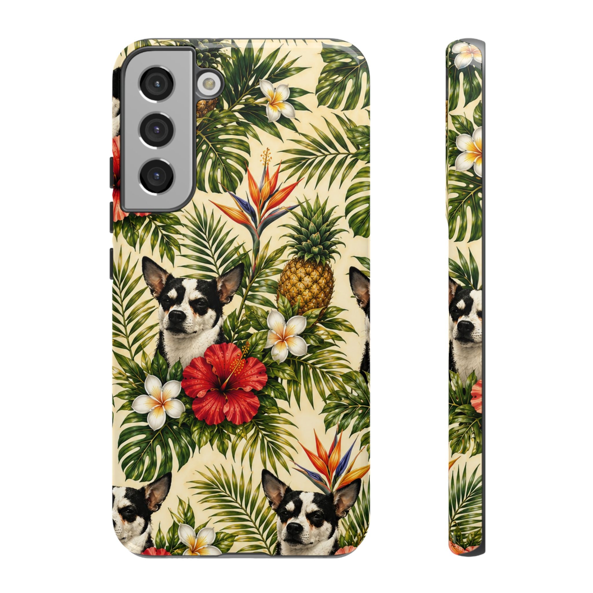 Tropical chihuahua Phone Case — Floral Pineapple Protective Tough Case