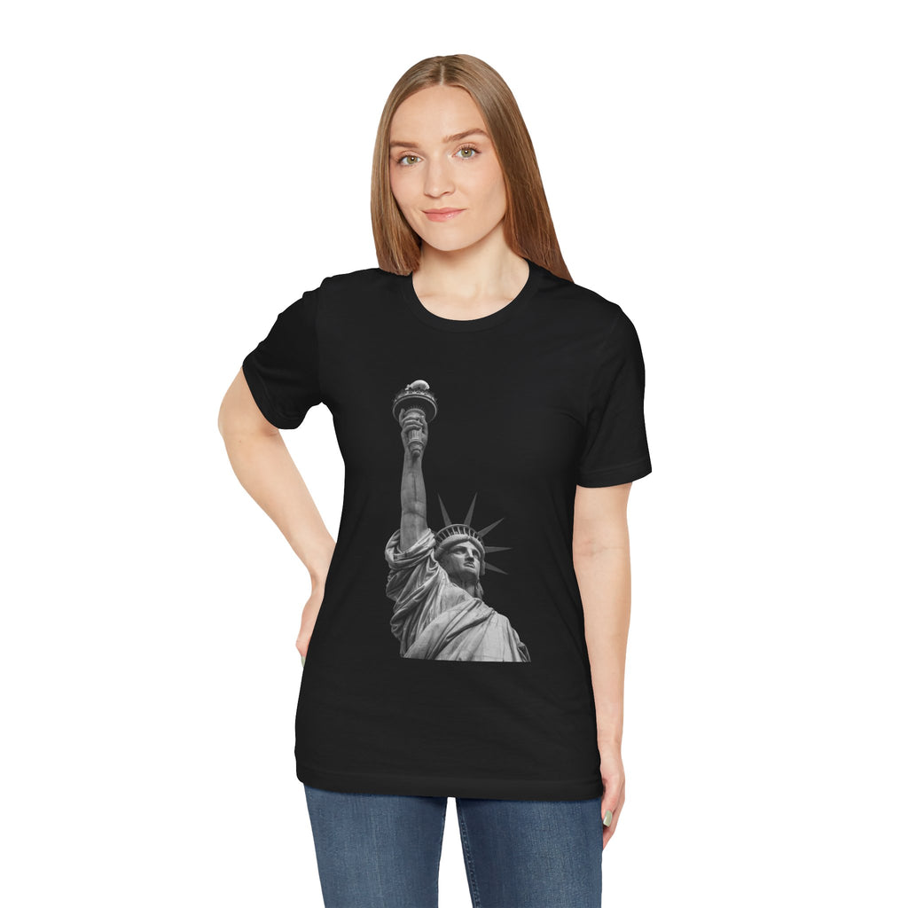 Statue of Liberty Graphic Tee — Black & White NYC Landmark T-Shirt