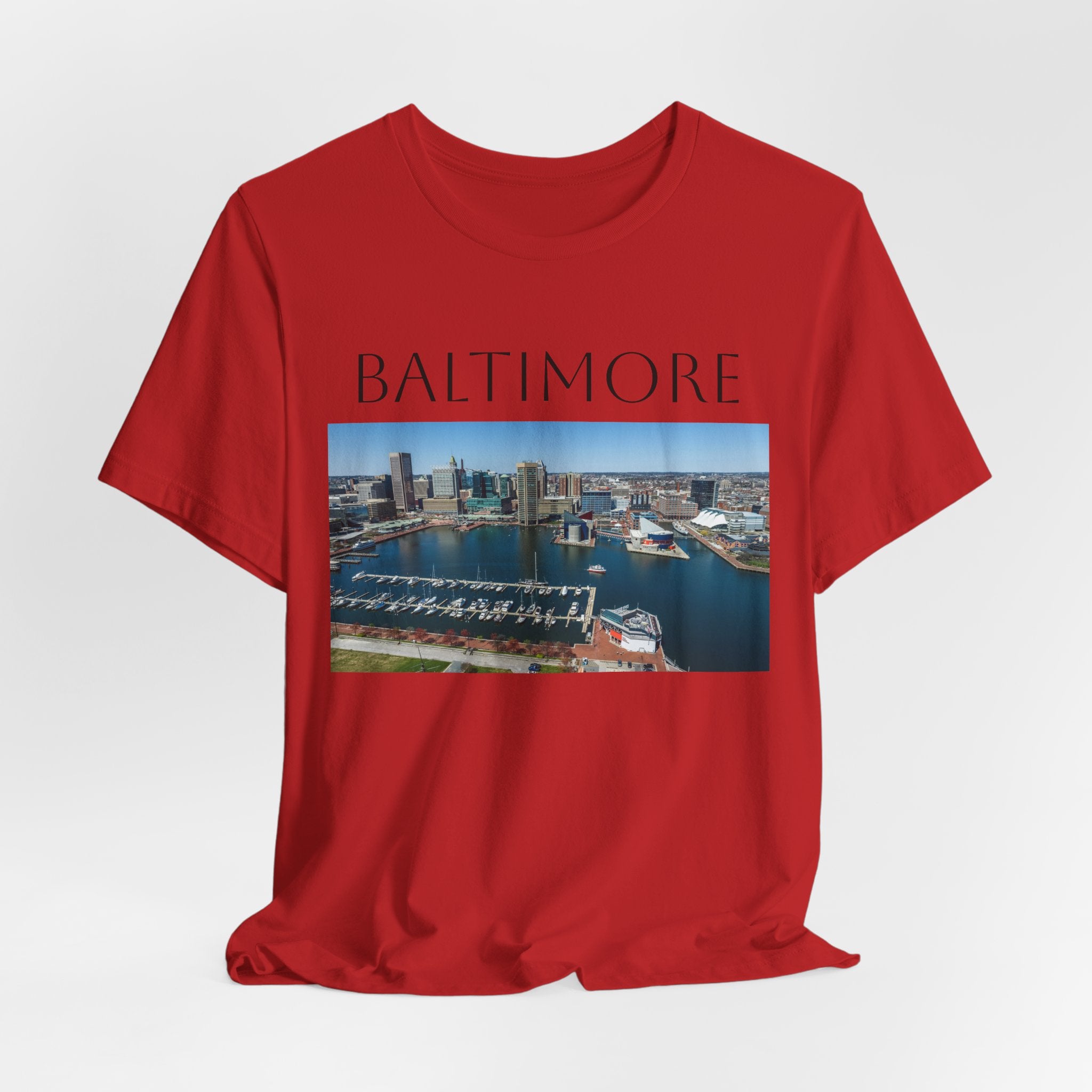 Baltimore Skyline Photo Tee — Inner Harbor Cityscape T-Shirt