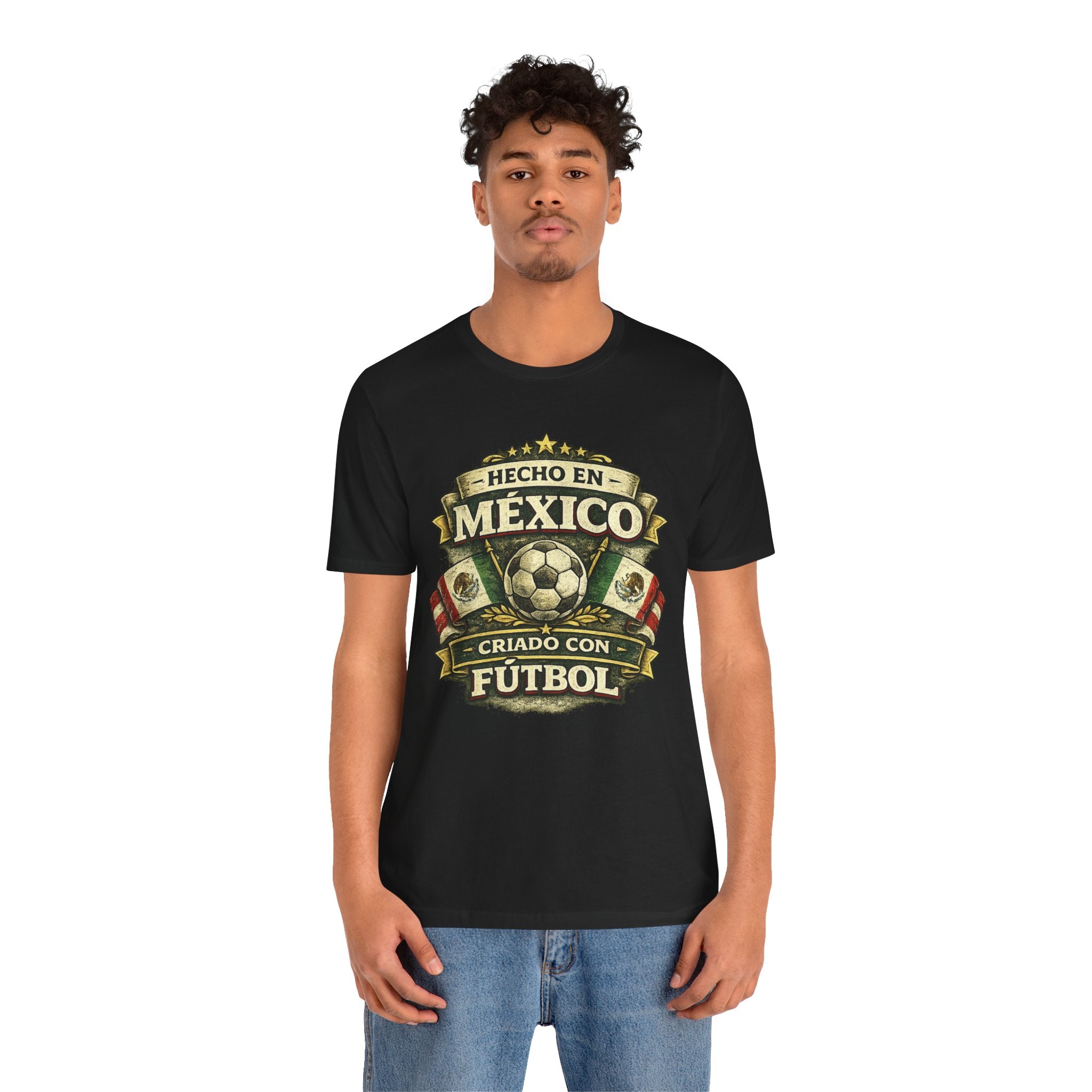 Mexico Soccer T‑Shirt — "Hecho en México, Criado con Fútbol" Vintage Football Tee