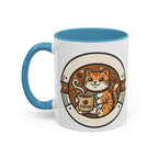 Cat Coffee Mug — Cute Orange Kitty Holding ‘Coffee’ Accent Ceramic Mug (11/15 oz)