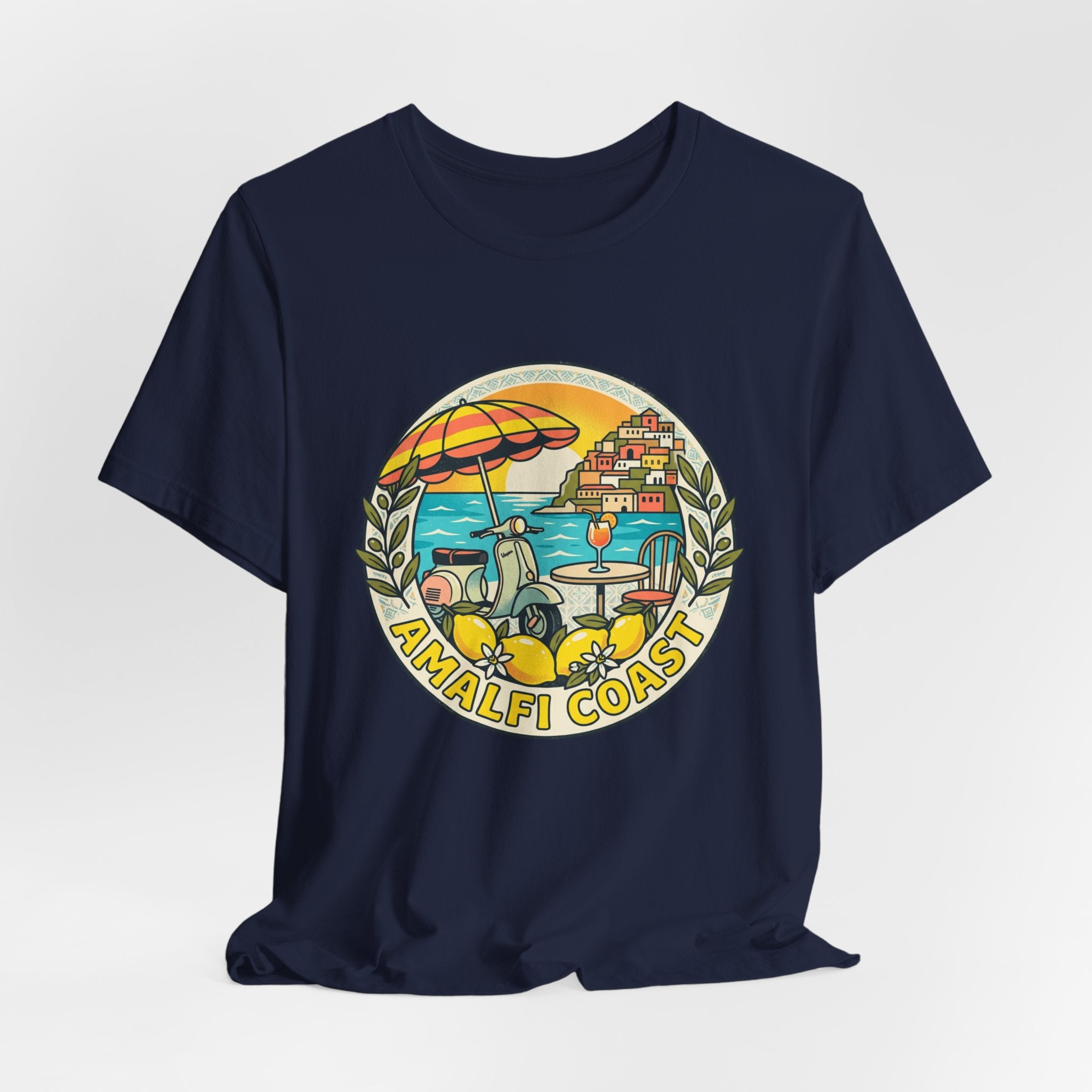 Amalfi Coast Vintage Travel Tee — Scenic Lemon & Vespa Graphic