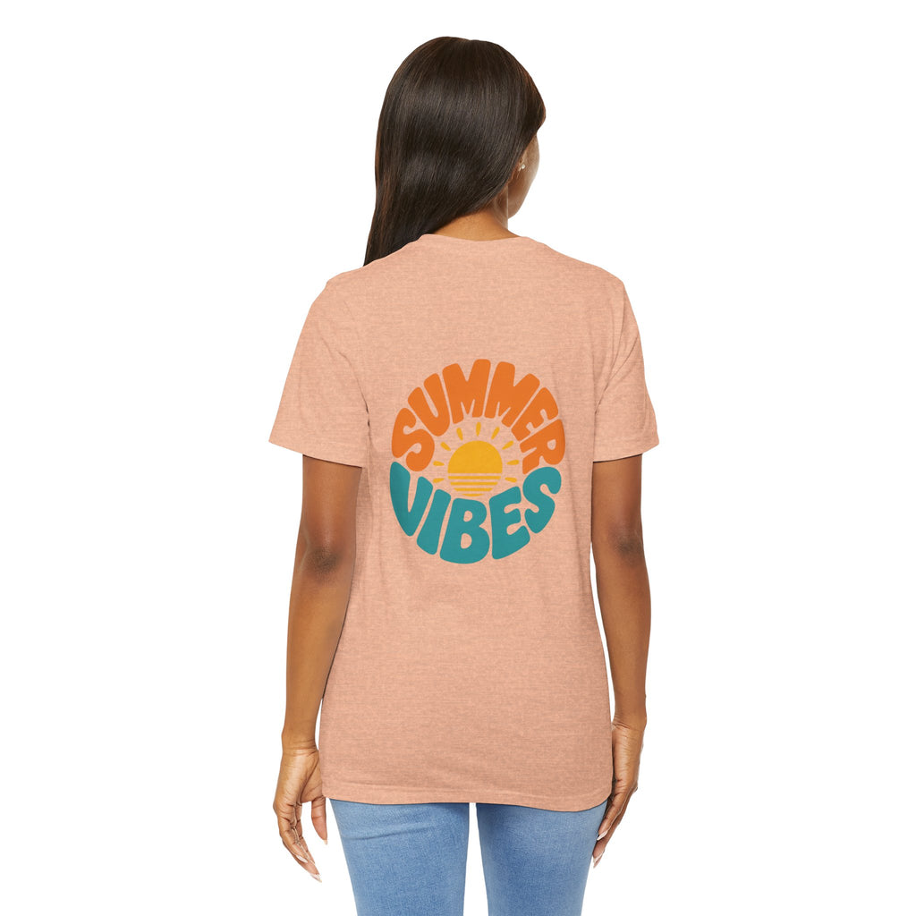 Summer Vibes Tee — Retro Sun Graphic Back Print