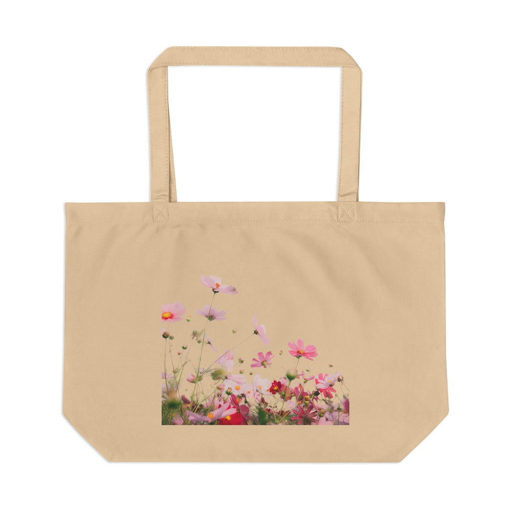Floral Meadow Large Eco Tote – Pink Wildflower Garden Canvas Bag