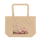 Floral Meadow Large Eco Tote – Pink Wildflower Garden Canvas Bag