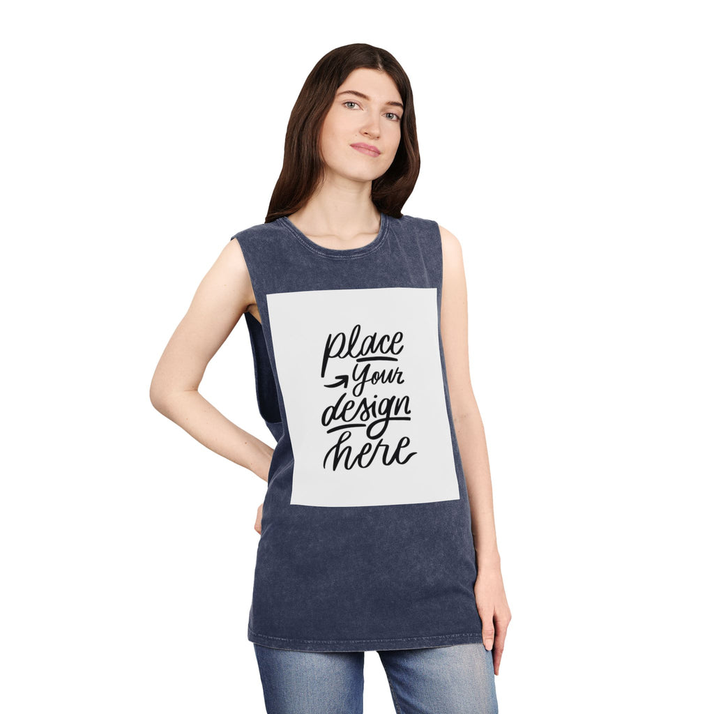 Custom Stonewash Muscle Tank — Vintage Wash Sleeveless Top