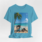Beach Chihuahua Dog T-Shirt — Hawaiian Shirt Puppy on Tropical Shore