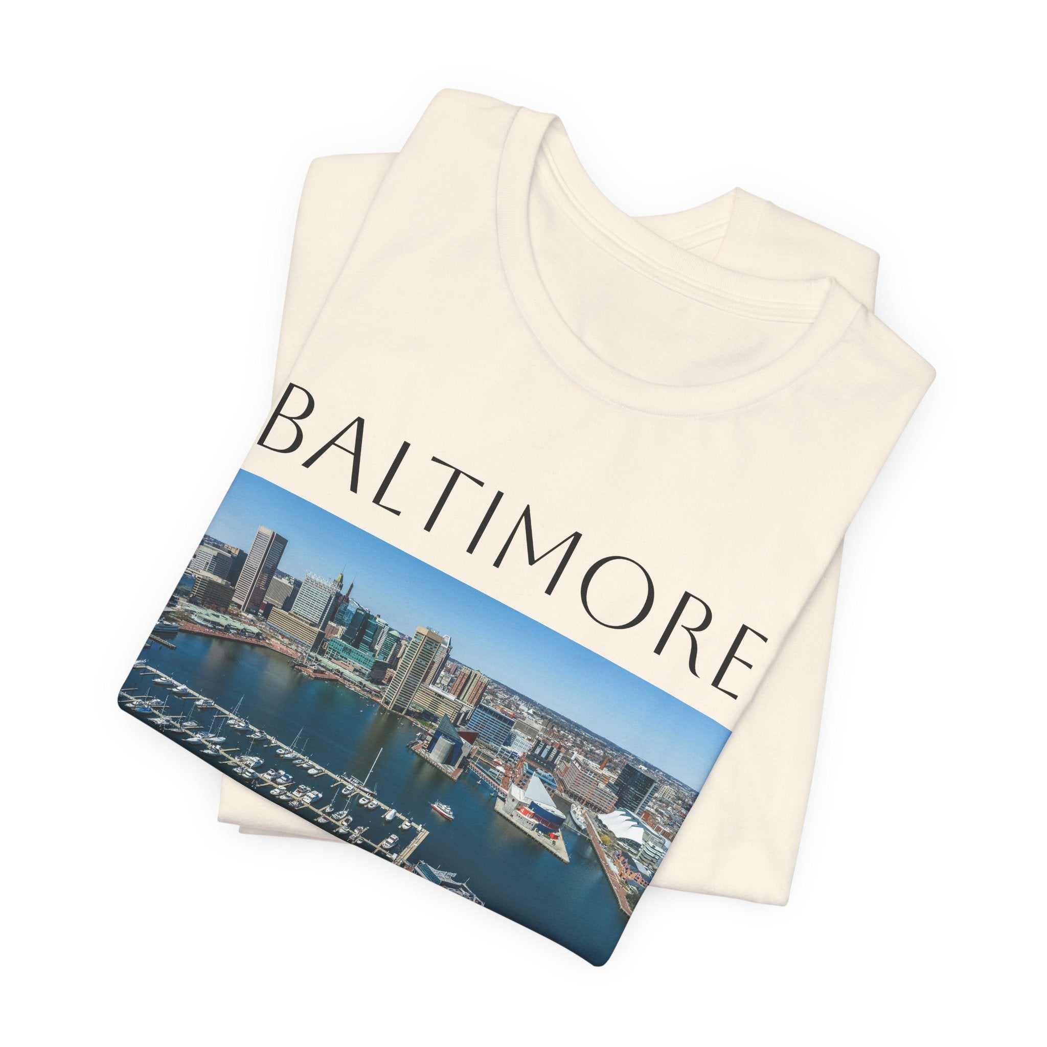 Baltimore Skyline Photo Tee — Inner Harbor Cityscape T-Shirt