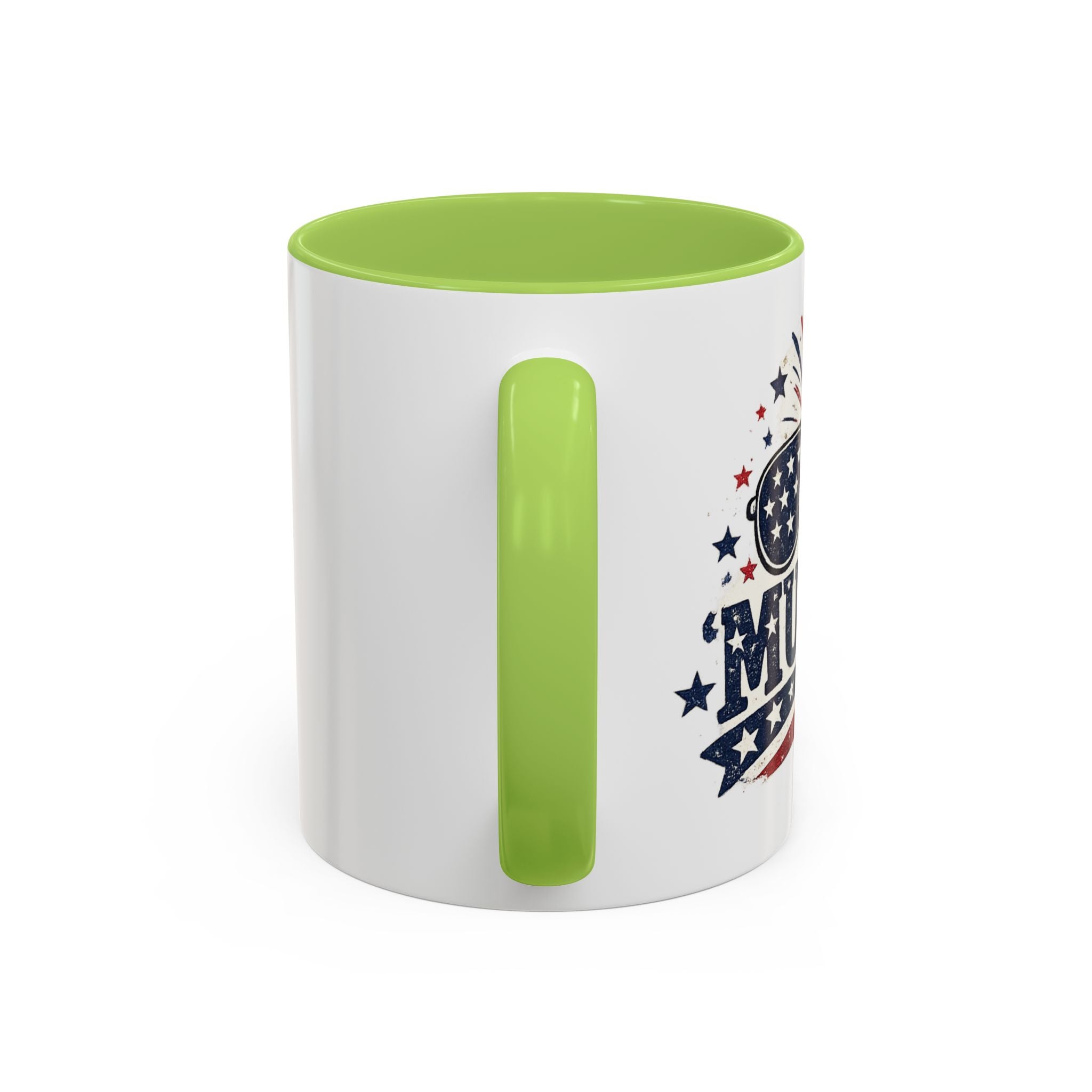 America Flag Accent Coffee Mug - Patriotic 11/15oz Tea Cup