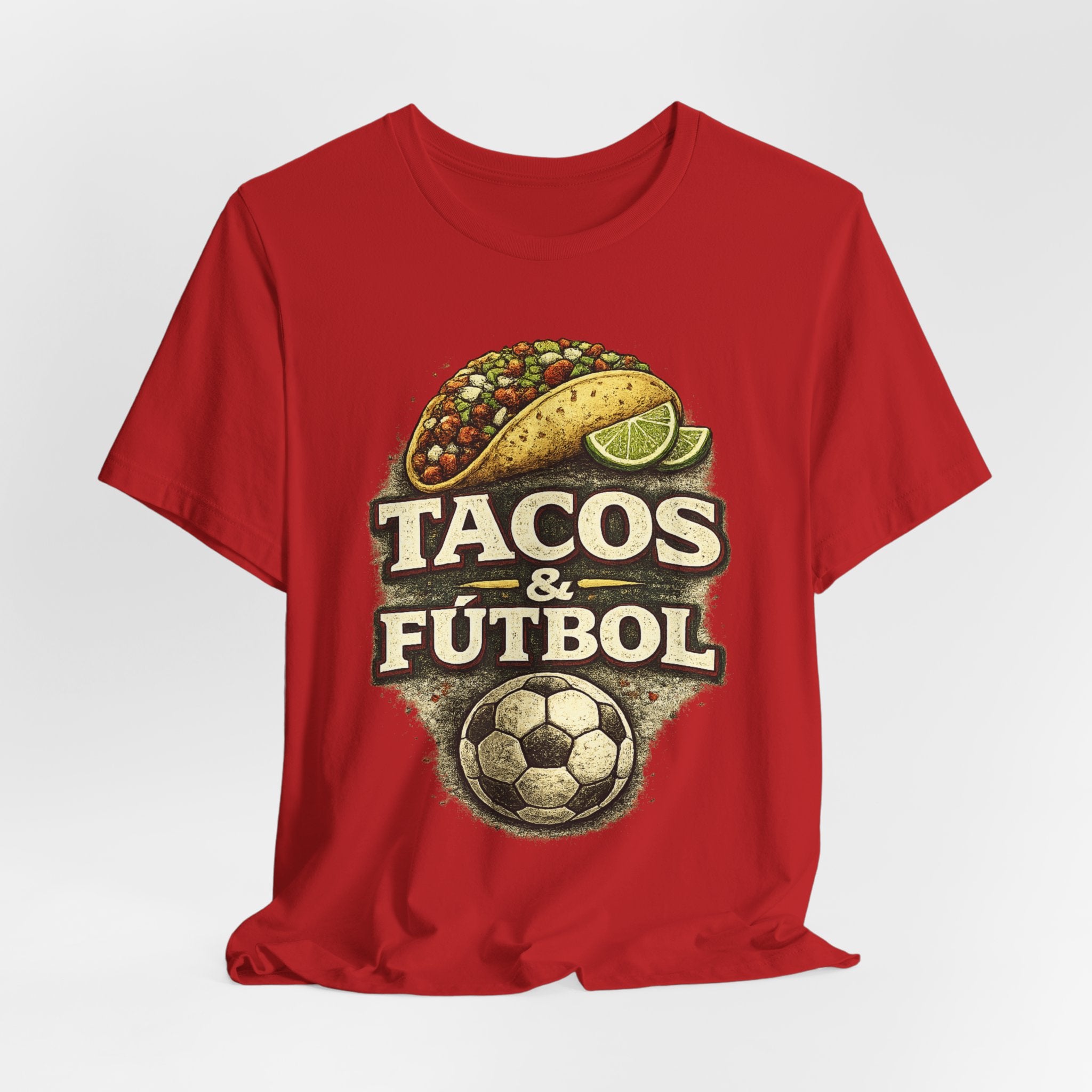 T-Shirt — Tacos & Fútbol Graphic Tee — Soccer Fan Mexican Food Mashup