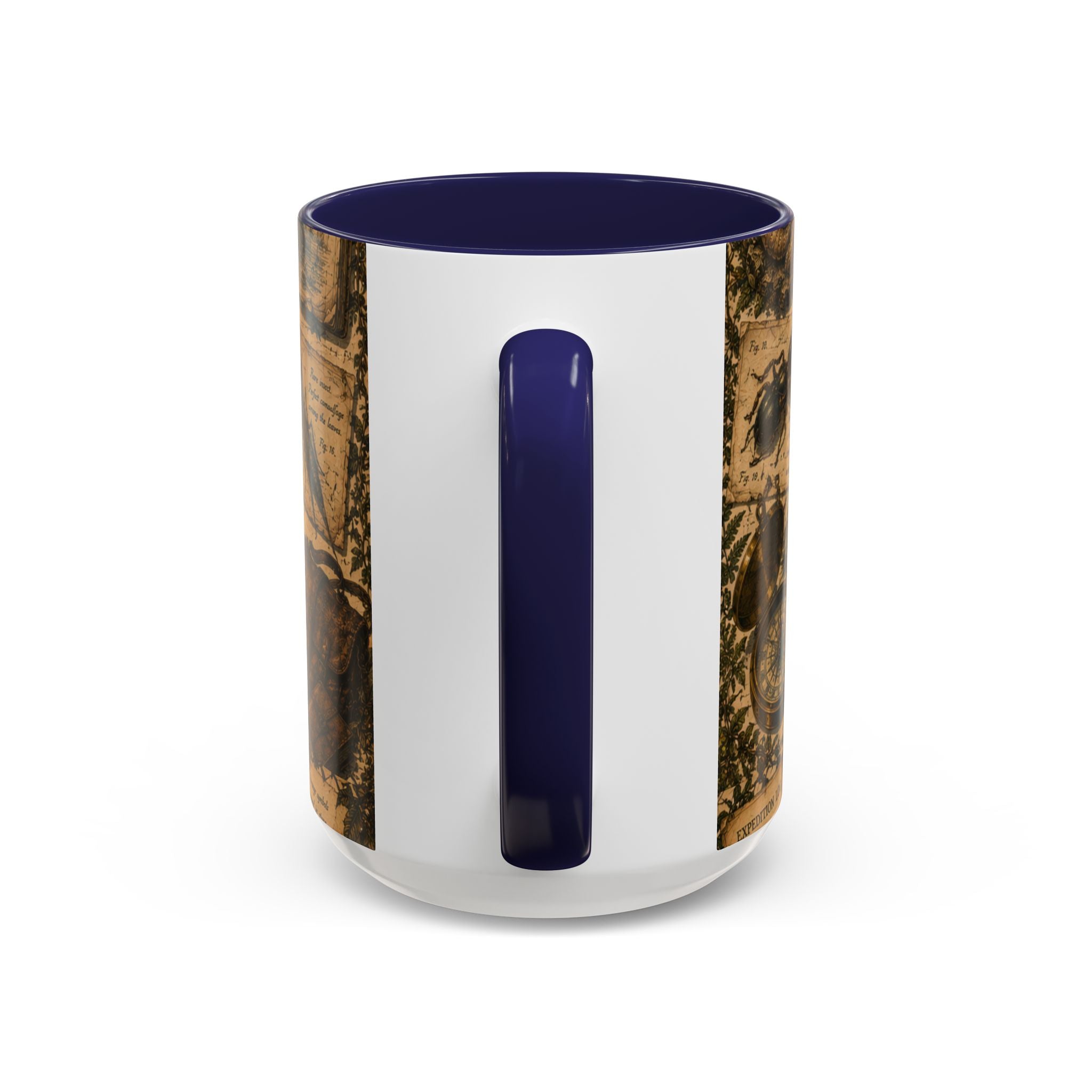 Vintage Natural History Coffee Mug — Botanical & Fossil Illustration Accent Mug