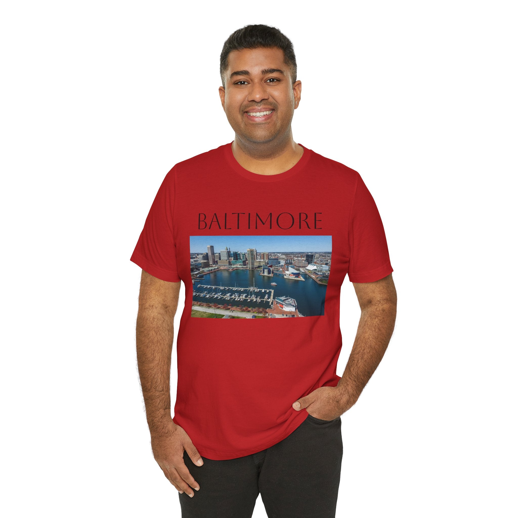 Baltimore Skyline Photo Tee — Inner Harbor Cityscape T-Shirt