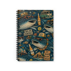 Whale Shark Beach Notebook — 'Eat Beach Sleep Repeat' Spiral Journal