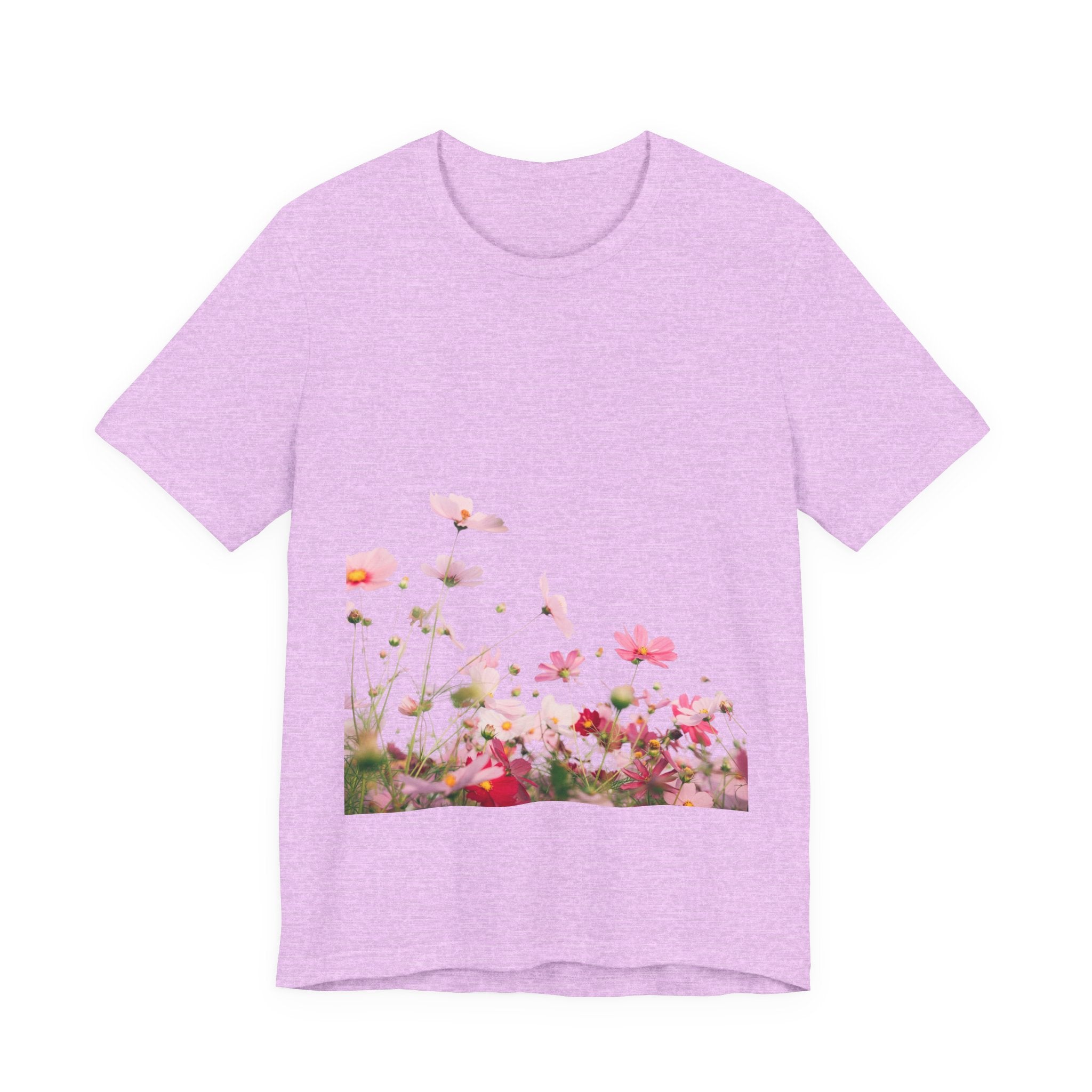Floral Meadow Tee – Pink Wildflower Field Graphic T-Shirt