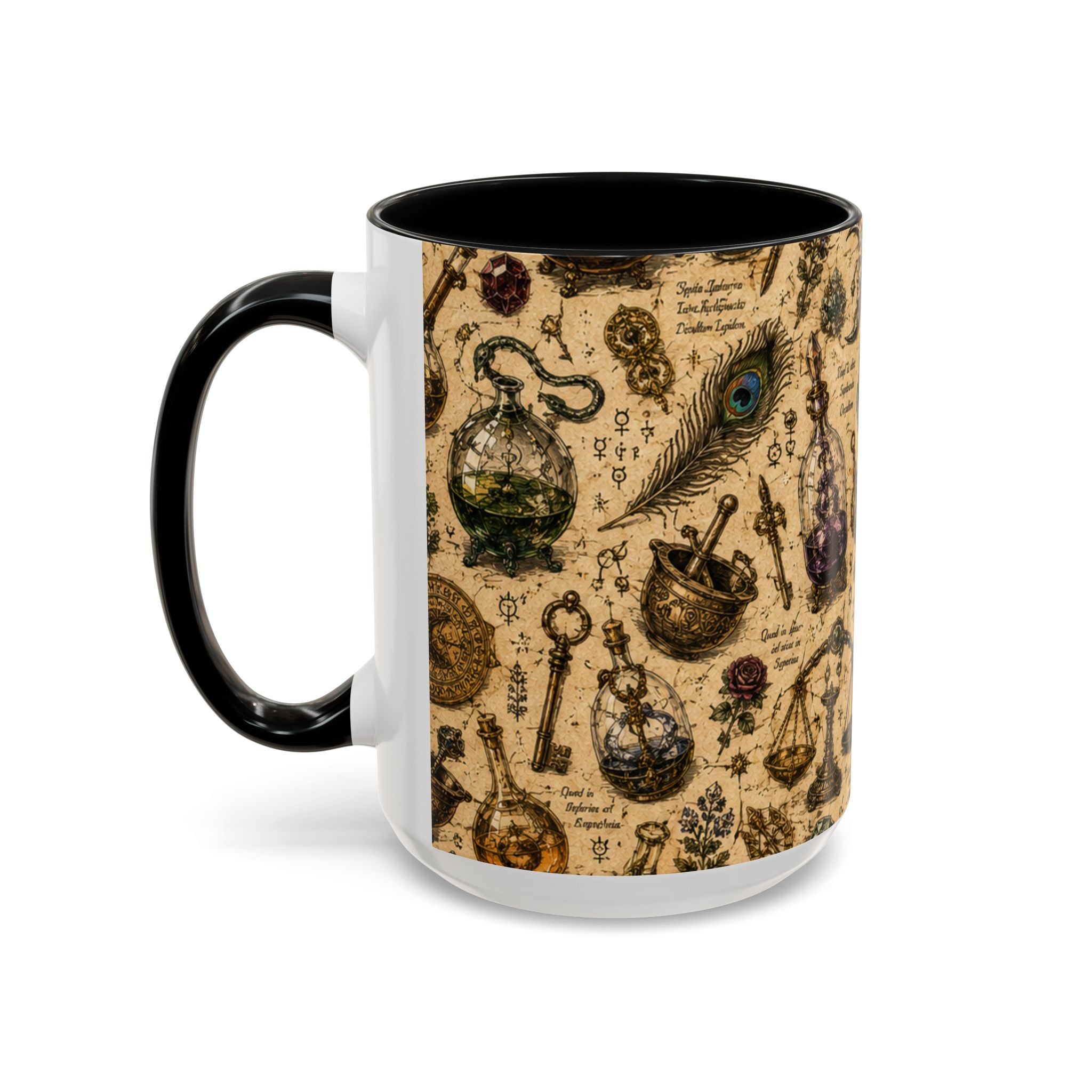 The Alchemist's Cabinet Coffee Mug — Vintage Apothecary Accent Mug (11/15 oz)