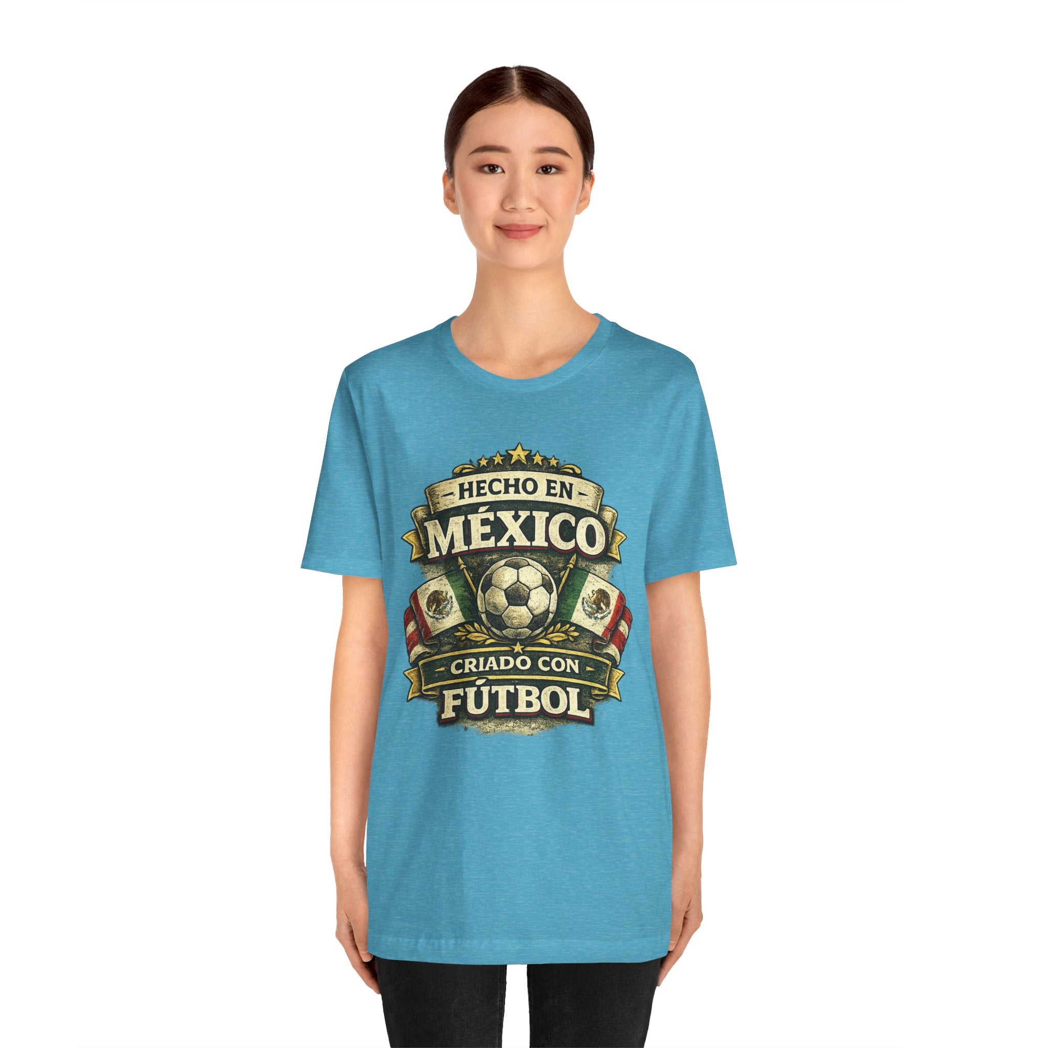 Mexico Soccer T‑Shirt — "Hecho en México, Criado con Fútbol" Vintage Football Tee