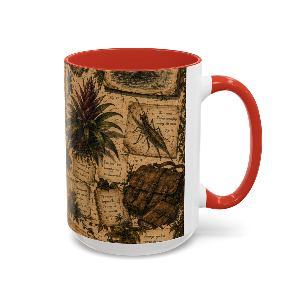 Vintage Natural History Coffee Mug — Botanical & Fossil Illustration Accent Mug