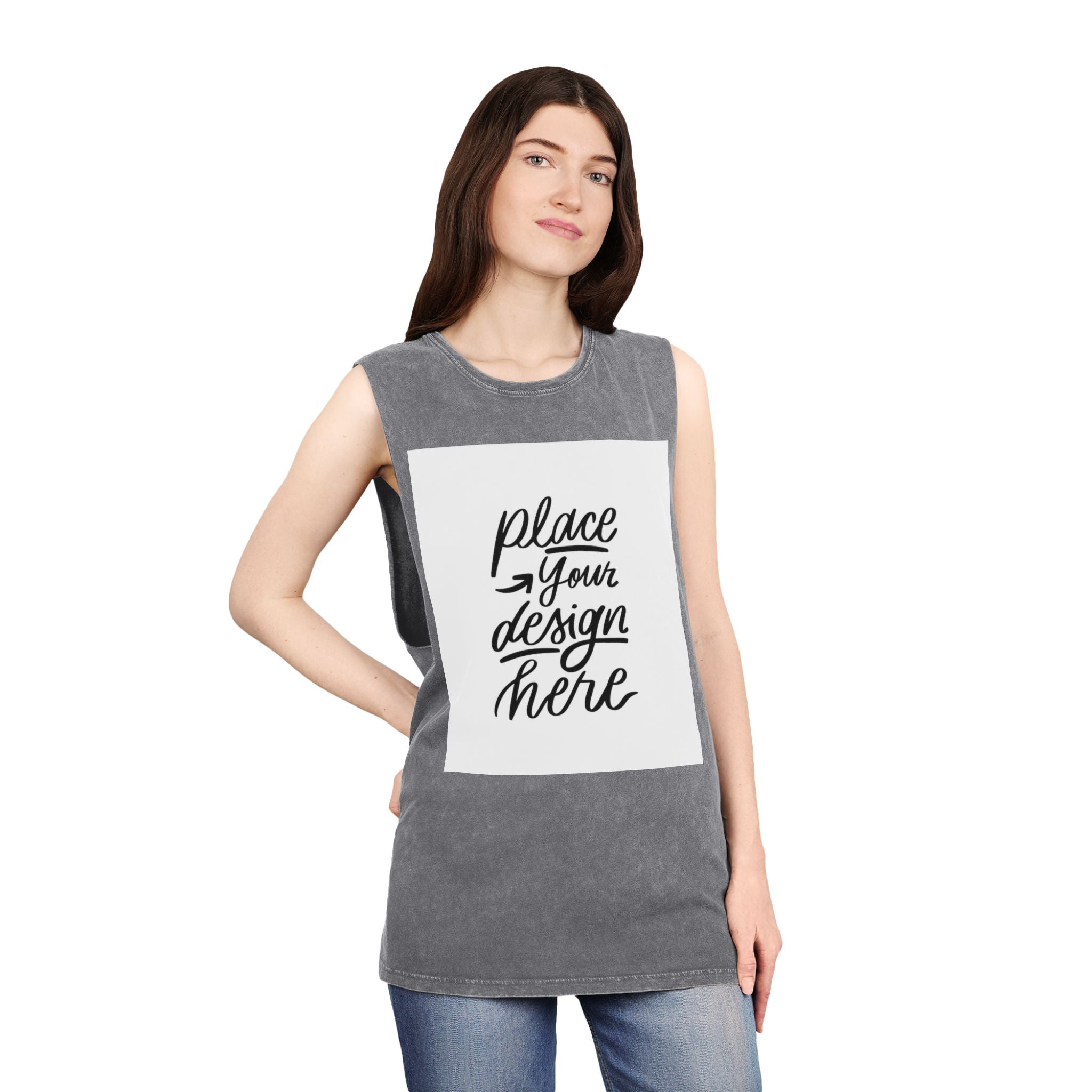 Custom Stonewash Muscle Tank — Vintage Wash Sleeveless Top