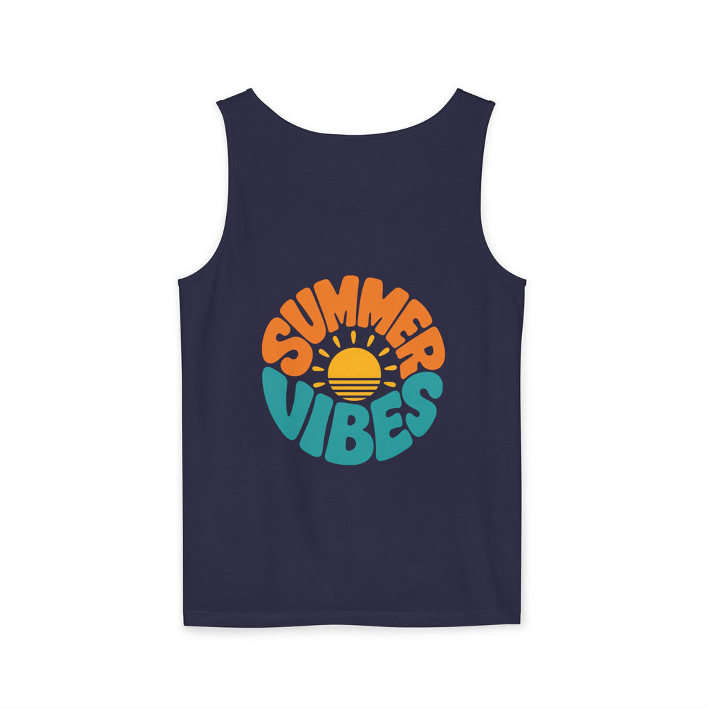 Summer Vibes Unisex Tank Top - Retro Sun Graphic