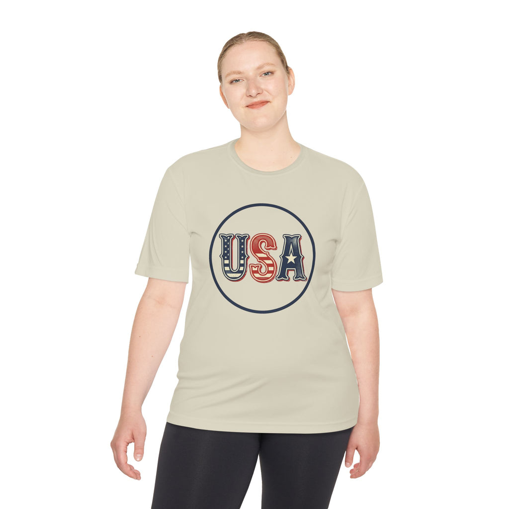 USA Patriotic Tee — Retro Stars & Stripes Moisture-Wicking Shirt